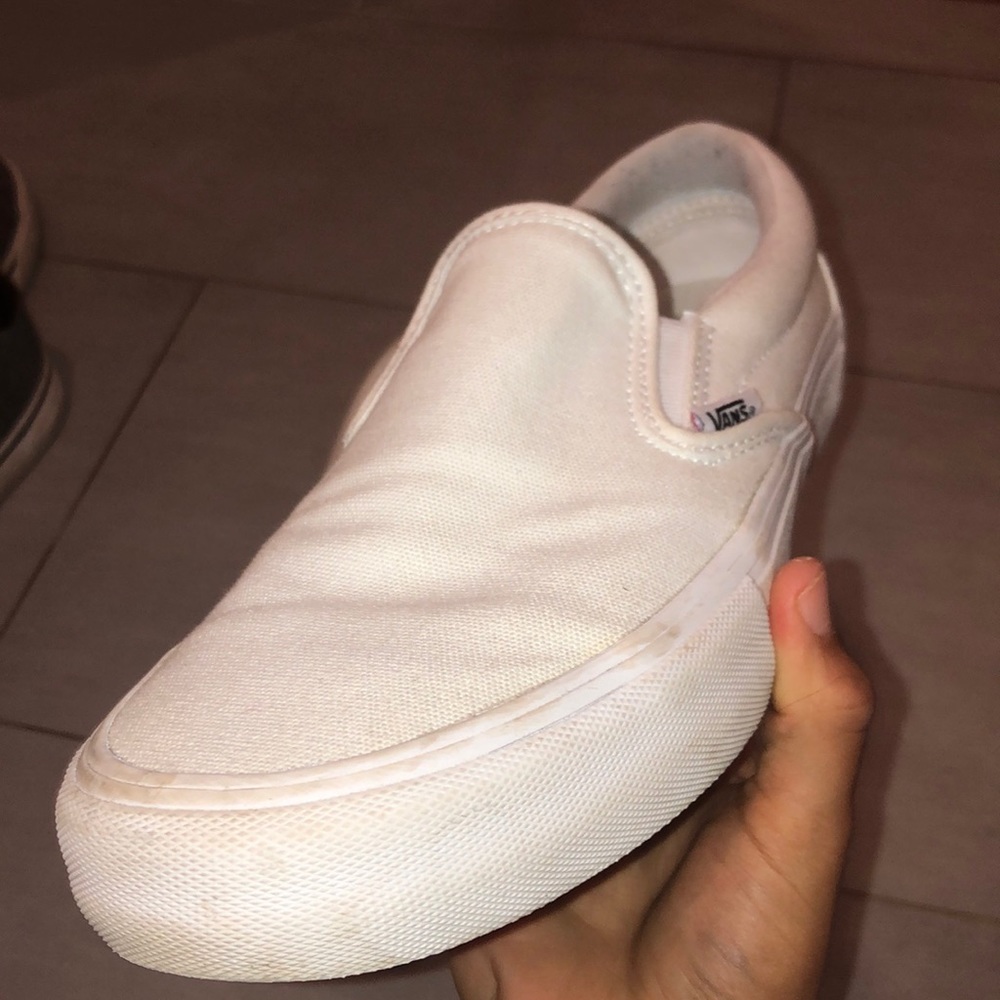 White Slip-On Vans